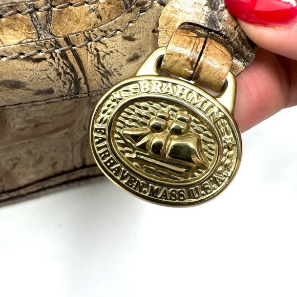 Brahmin Croc-Embossed Leather Shoulder Bag – Chestnut Brown Vintage - Picture 10 of 10